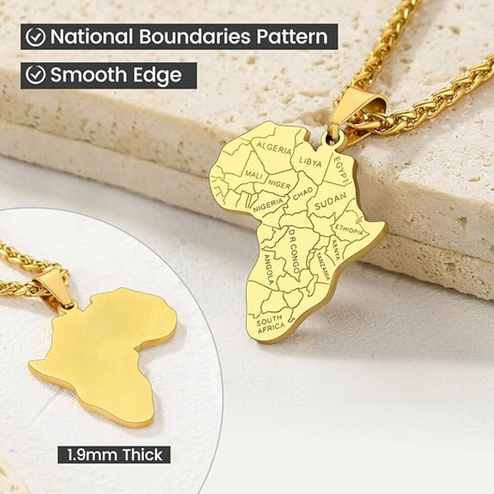 JEWELRY Necklace for Men Stainless Steel African Tribal Unisex 22'+2'Adjustable